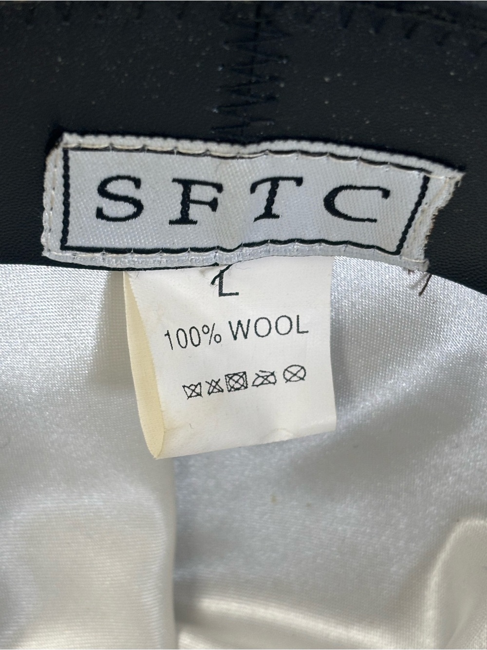 Vintage SFTC Men’s Black 100% Wool Bowler Derby Hat Size L - Picture 5 of 7